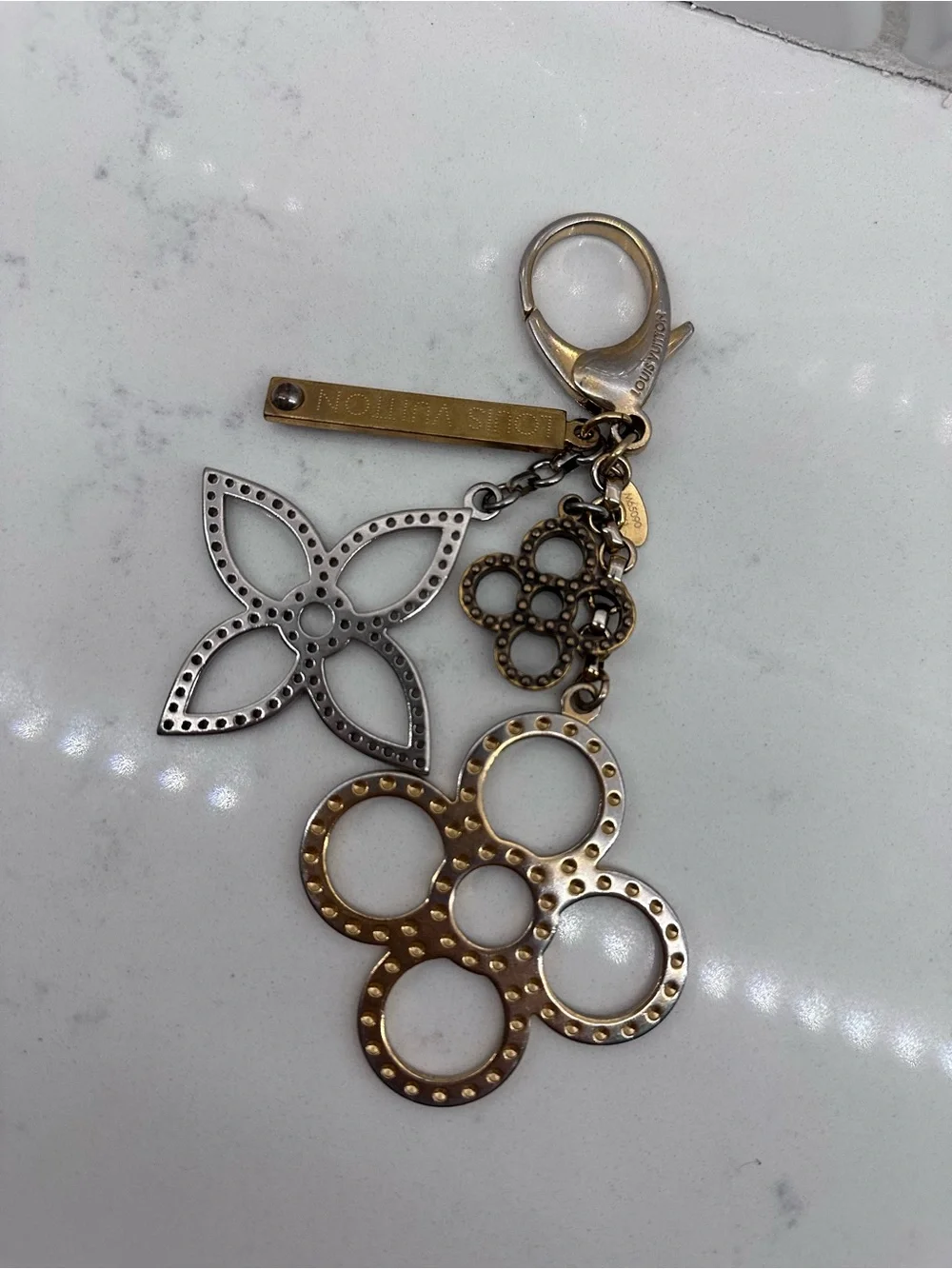 LOUIS VUITTON Goldtone Tapage key holder and bag charm